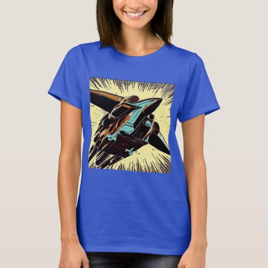 SF - Anime Starfighter Woodcut 3 T-shirt (Voorkant)