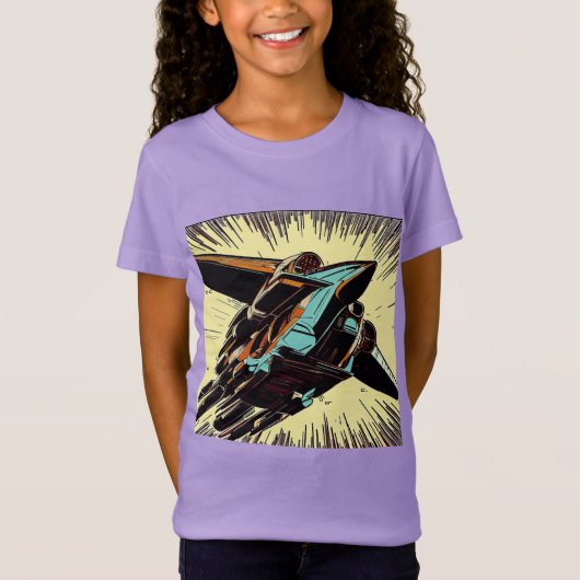 SF - Anime Starfighter Woodcut 3 T-shirt (Voorkant)