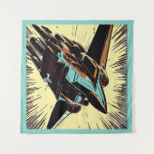 SF - Anime Starfighter Woodcut 3 Wandkleed (Voorkant (horizontaal))