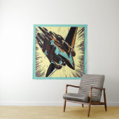 SF - Anime Starfighter Woodcut 3 Wandkleed (In Situ (horizontaal))