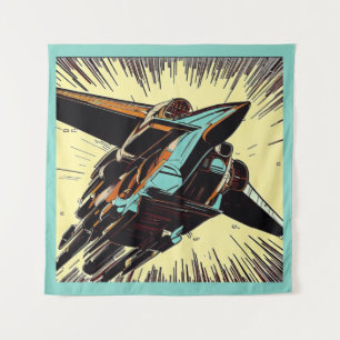 SF - Anime Starfighter Woodcut 3 Wandkleed