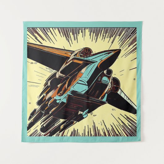 SF - Anime Starfighter Woodcut 3 Wandkleed (Voorkant)
