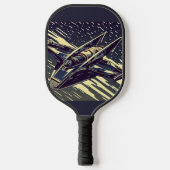 SF Anime Starfighter - Woodcut (4) Pickleball Paddle (Voorkant)