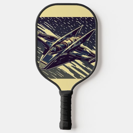 SF Anime Starfighter - Woodcut (4) Pickleball Paddle (Achterkant)
