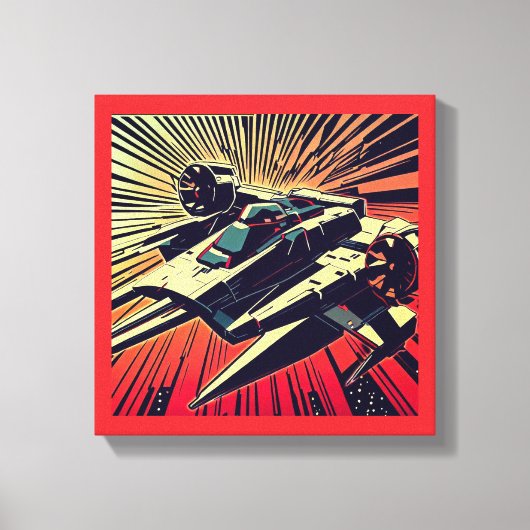 SF - Anime Sterrenstrijder Houtsnede 1 Canvas Afdruk (Voorkant)