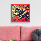 SF - Anime Sterrenstrijder Houtsnede 1 Canvas Afdruk (Insitu (Woonkamer))