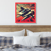 SF - Anime Sterrenstrijder Houtsnede 1 Canvas Afdruk (Insitu (Slaapkamer))
