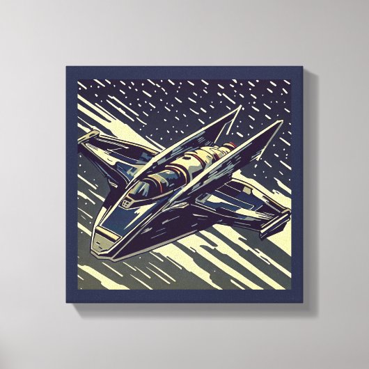 SF - Anime Sterrenstrijder Houtsnede 4 Canvas Afdruk (Voorkant)