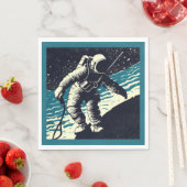 SF - Astronaut op Spacewalk Woodcut 2 Servet (Insitu)