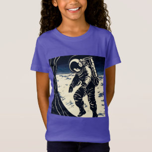 SF - Astronaut op Spacewalk Woodcut 3 T-shirt
