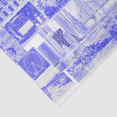 SF Bay Area Icons Blauwe inkt Toile Tissuepapier (Detail)