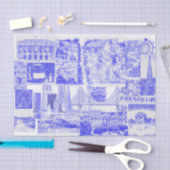 SF Bay Area Icons Blauwe inkt Toile Tissuepapier (Craft)