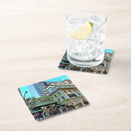 SF Chinatown Gate Square Onderzetters (Insitu)