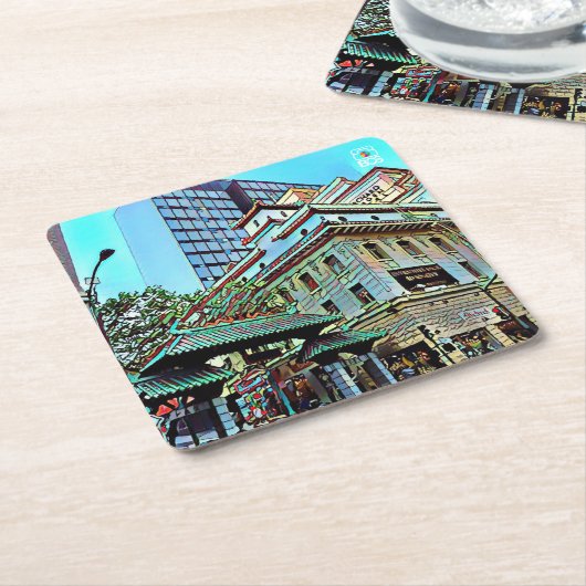 SF Chinatown Gate Square Onderzetters (Schuin)