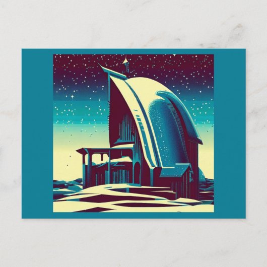 SF Futuristische Kerk 1 Briefkaart (Voorkant)