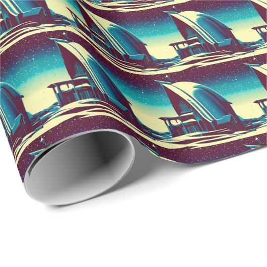 SF Futuristische Kerk 1 Cadeaupapier (Rol Hoek)