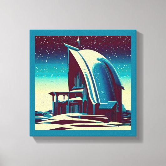 SF Futuristische Kerk 1 Canvas Afdruk (Voorkant)
