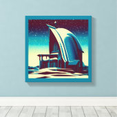 SF Futuristische Kerk 1 Canvas Afdruk (Insitu (Houten vloer))
