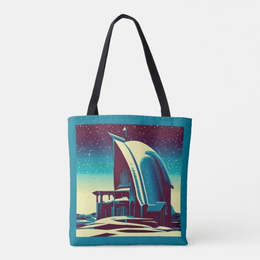 SF Futuristische Kerk 1 Tote Bag (Achterkant)