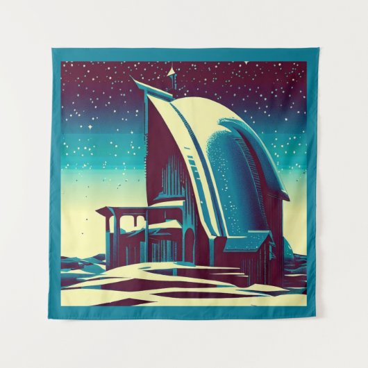 SF Futuristische Kerk 1 Wandkleed (Voorkant)