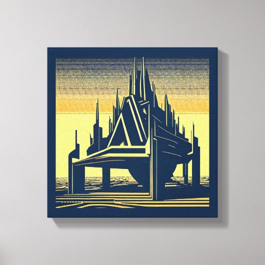 SF Futuristische Kerk 2 Canvas Afdruk (Voorkant)