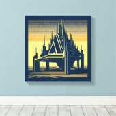 SF Futuristische Kerk 2 Canvas Afdruk (Insitu (Houten vloer))