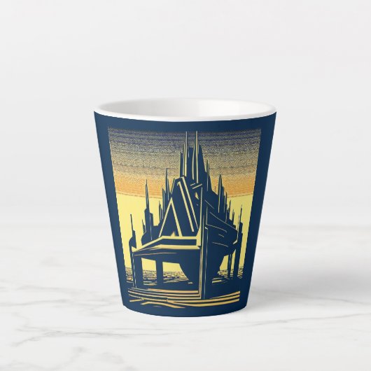 SF Futuristische Kerk 2 Latte Mok (Voorkant)