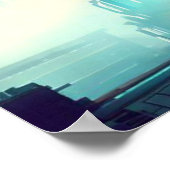 SF Futuristische Stad 1 Poster (Hoek)