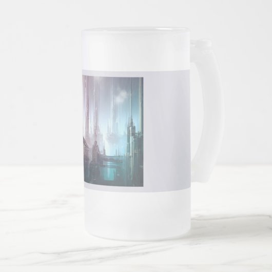 SF Futuristische Stad 2 Matglas Bierpul (Voorkant rechts)