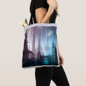 SF Futuristische Stad 2 Tote Bag (Dichtbij)