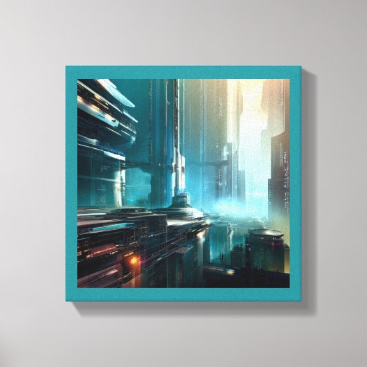 SF Futuristische Stad 3 Canvas Afdruk (Voorkant)