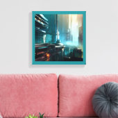 SF Futuristische Stad 3 Canvas Afdruk (Insitu (Woonkamer))
