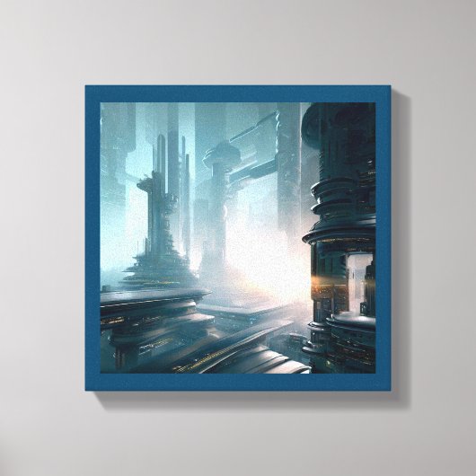 SF Futuristische Stad 4 Canvas Afdruk (Voorkant)