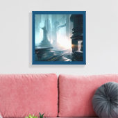 SF Futuristische Stad 4 Canvas Afdruk (Insitu (Woonkamer))