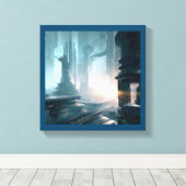 SF Futuristische Stad 4 Canvas Afdruk (Insitu (Houten vloer))