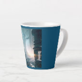 SF Futuristische Stad 4 Latte Mok (Rechterhoek)