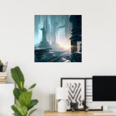 SF Futuristische Stad 4 Poster (Thuiskantoor)