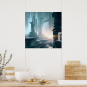 SF Futuristische Stad 4 Poster (Keuken)