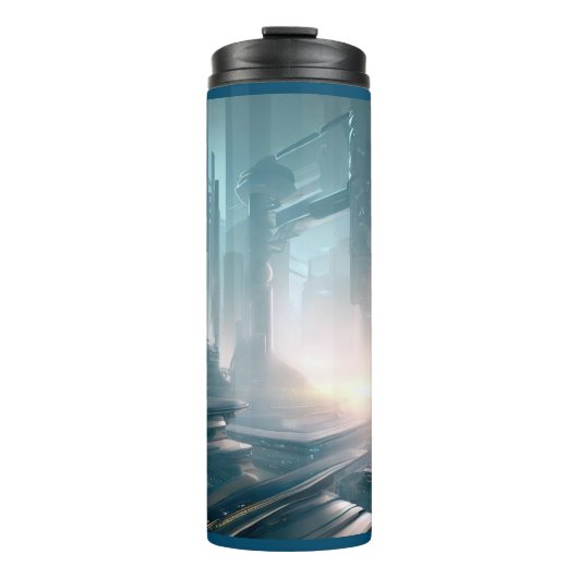 SF Futuristische Stad 4 Thermosbeker (Voorkant)