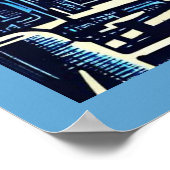 SF Futuristische Stad Woodcut 4 Poster (Hoek)