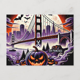 SF Golden Gate Bridge & Mistige Nachten Briefkaart