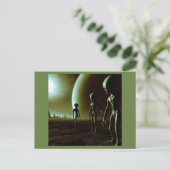 SF Grijze Aliens 1 Briefkaart (Staand voorkant)