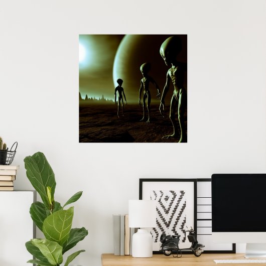 SF Grijze Aliens 1 Poster (Thuiskantoor)