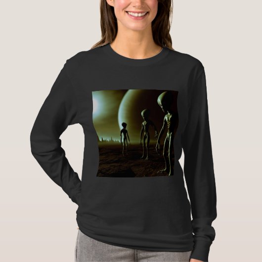 SF Grijze Aliens 1 T-shirt (Voorkant)