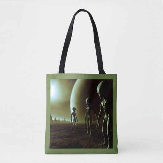 SF Grijze Aliens 1 Tote Bag (Voorkant)