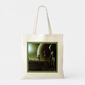 SF Grijze Aliens 1 Tote Bag (Achterkant)