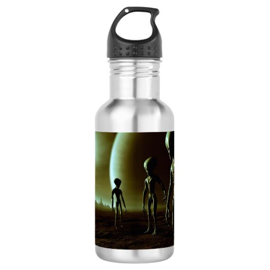SF Grijze Aliens 1 Waterfles (Voorkant)