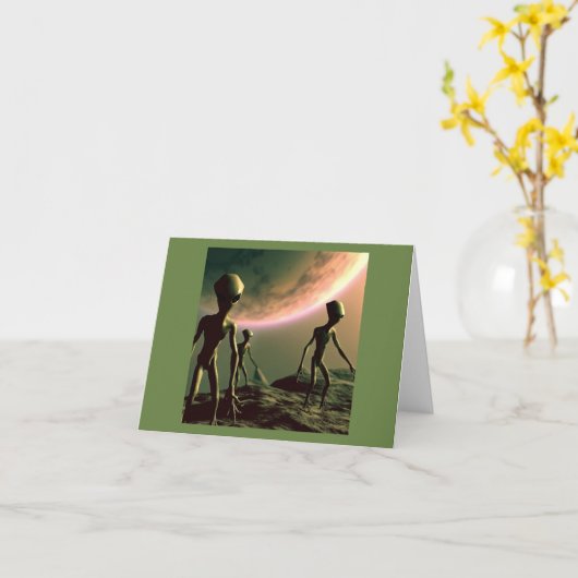 SF Grijze Aliens 2 Kaart (Gele Bloem)