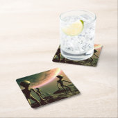 SF Grijze Aliens 2 Kartonnen Onderzetters (Insitu)