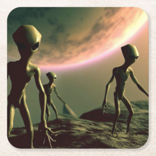 SF Grijze Aliens 2 Kartonnen Onderzetters